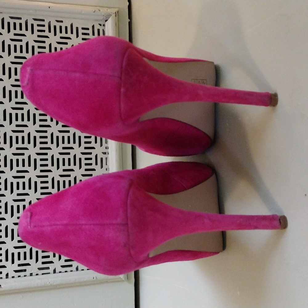 Women's Carvela Kurt Geiger 38 hot rich Barbie pink 5" heel platform pumps - Picture 4 of 6
